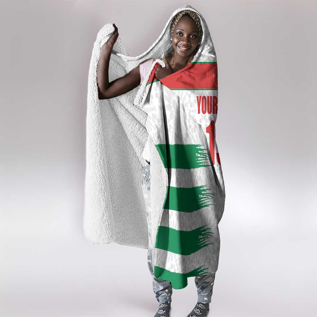 Custom Morocco Football Hooded Blanket Road To Football Glory - African Pride
