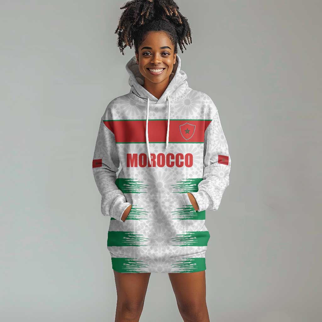Custom Morocco Football Hoodie Dress Road To Football Glory - African Pride