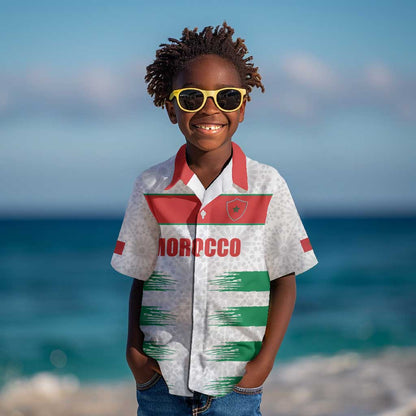Custom Morocco Football Kid Hawaiian Shirt Road To Football Glory - African Pride