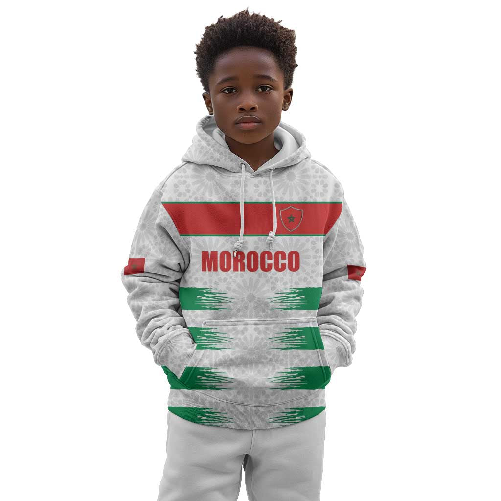 Custom Morocco Football Kid Hoodie Road To Football Glory - African Pride