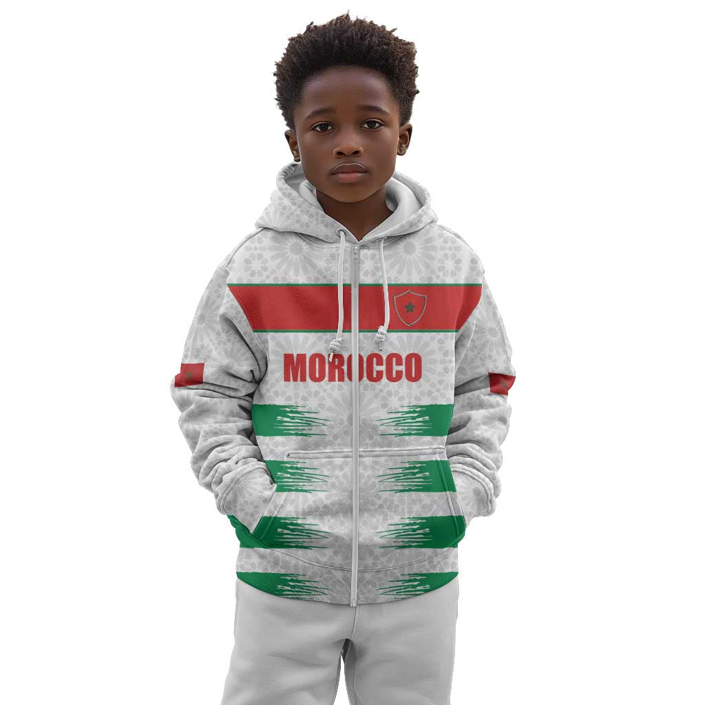 Custom Morocco Football Kid Hoodie Road To Football Glory - African Pride