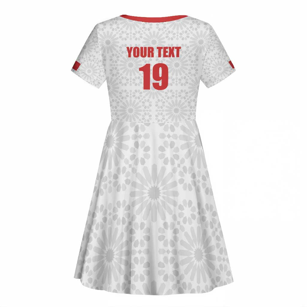 Custom Morocco Football Kid Short Sleeve Dress Road To Football Glory - African Pride