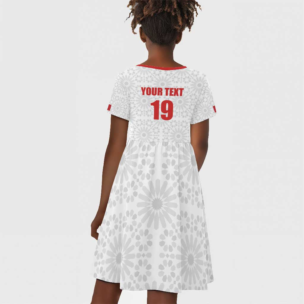 Custom Morocco Football Kid Short Sleeve Dress Road To Football Glory - African Pride