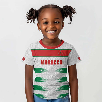 Custom Morocco Football Kid T shirt Road To Football Glory - African Pride