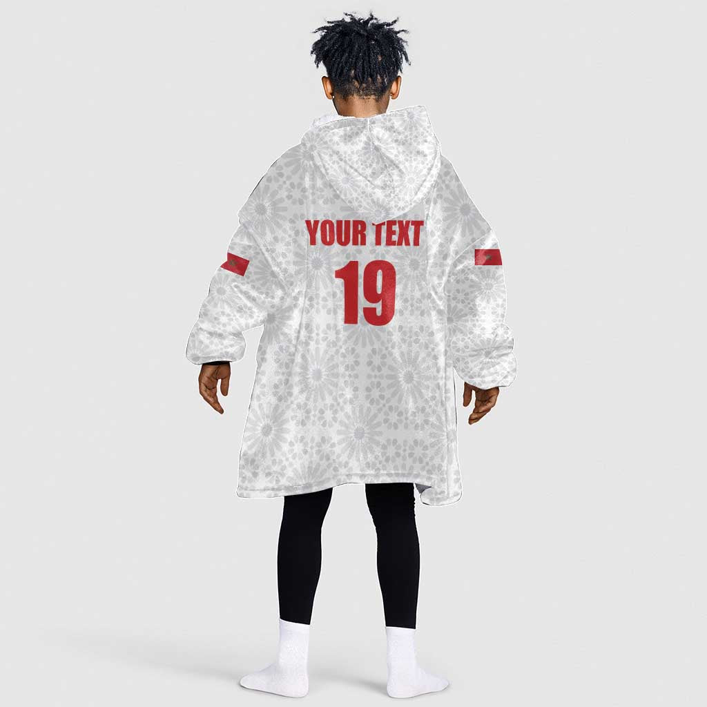 Custom Morocco Football Kid Wearable Blanket Hoodie Road To Football Glory - African Pride