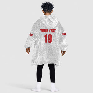 Custom Morocco Football Kid Wearable Blanket Hoodie Road To Football Glory - African Pride