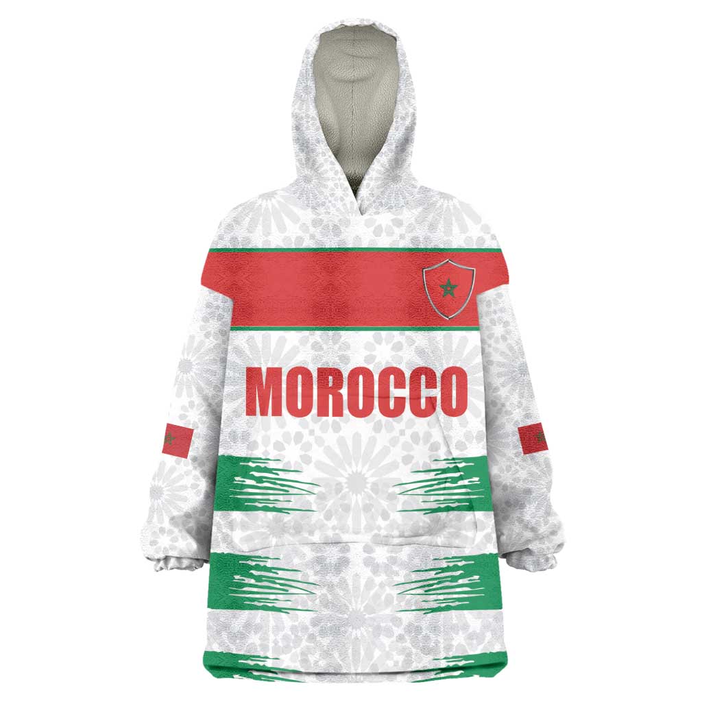 Custom Morocco Football Kid Wearable Blanket Hoodie Road To Football Glory - African Pride