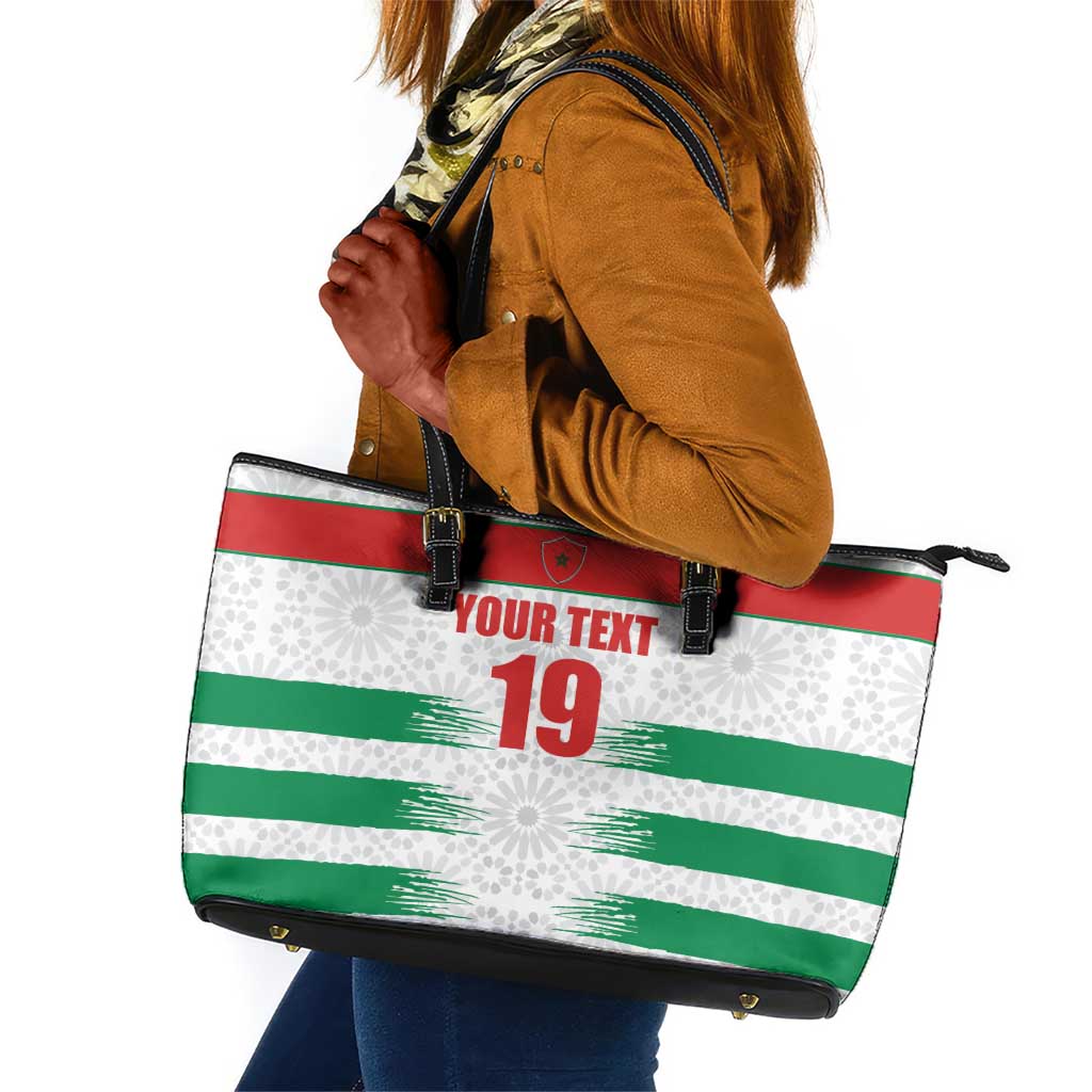 Custom Morocco Football Leather Tote Bag Road To Football Glory - African Pride