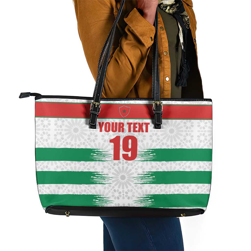 Custom Morocco Football Leather Tote Bag Road To Football Glory - African Pride