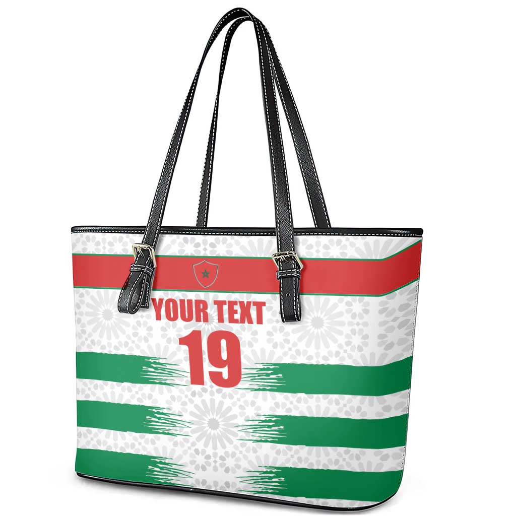 Custom Morocco Football Leather Tote Bag Road To Football Glory - African Pride