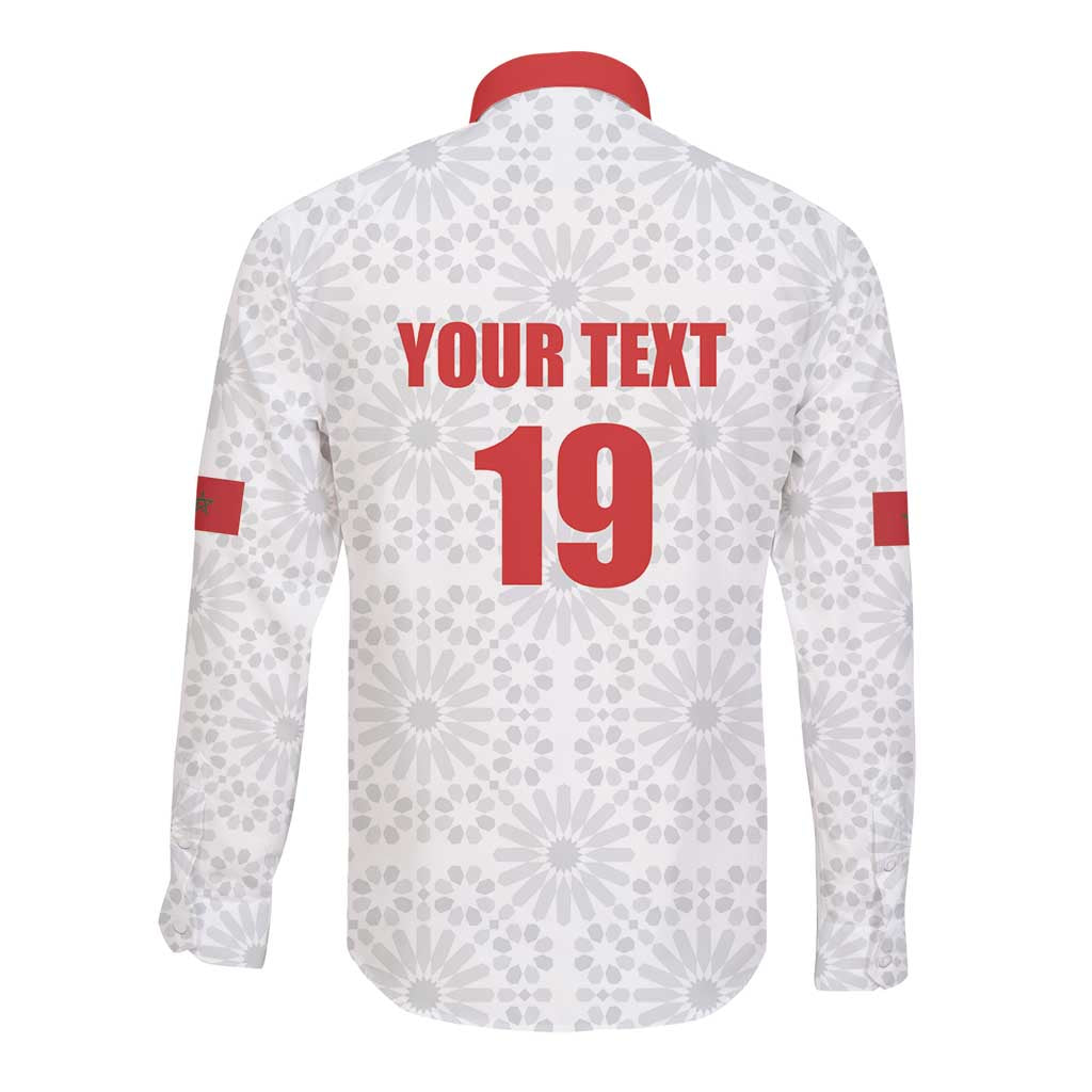 Custom Morocco Football Long Sleeve Button Shirt Road To Football Glory - African Pride