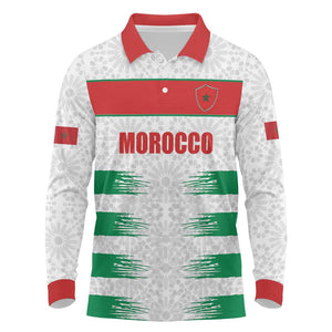 Custom Morocco Football Long Sleeve Polo Shirt Road To Football Glory - African Pride
