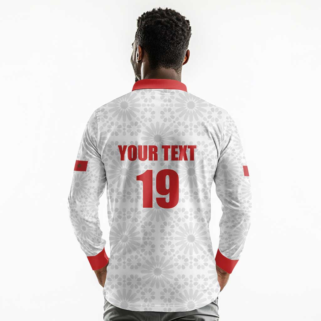 Custom Morocco Football Long Sleeve Polo Shirt Road To Football Glory - African Pride