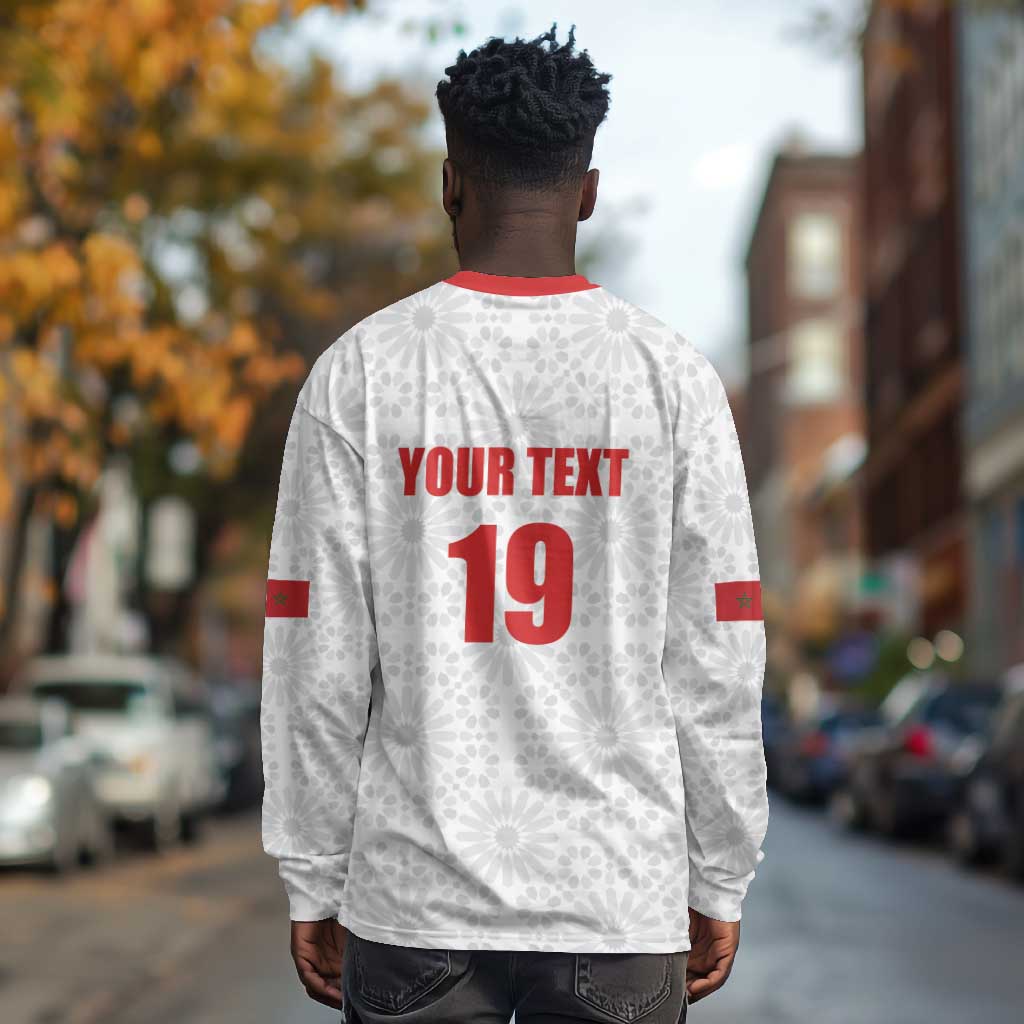 Custom Morocco Football Long Sleeve Shirt Road To Football Glory - African Pride