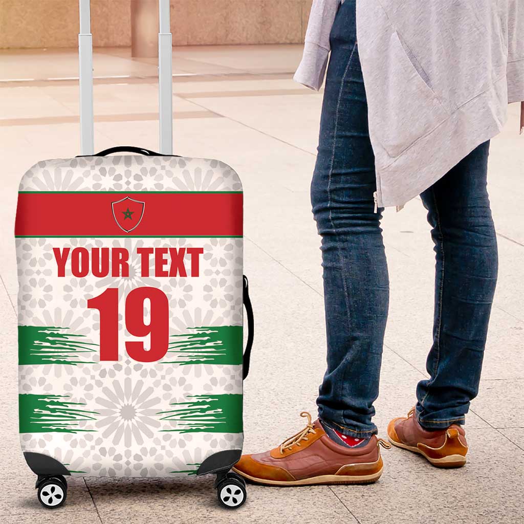 Custom Morocco Football Luggage Cover Road To Football Glory - African Pride