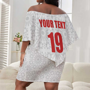Custom Morocco Football Off Shoulder Short Dress Road To Football Glory - African Pride