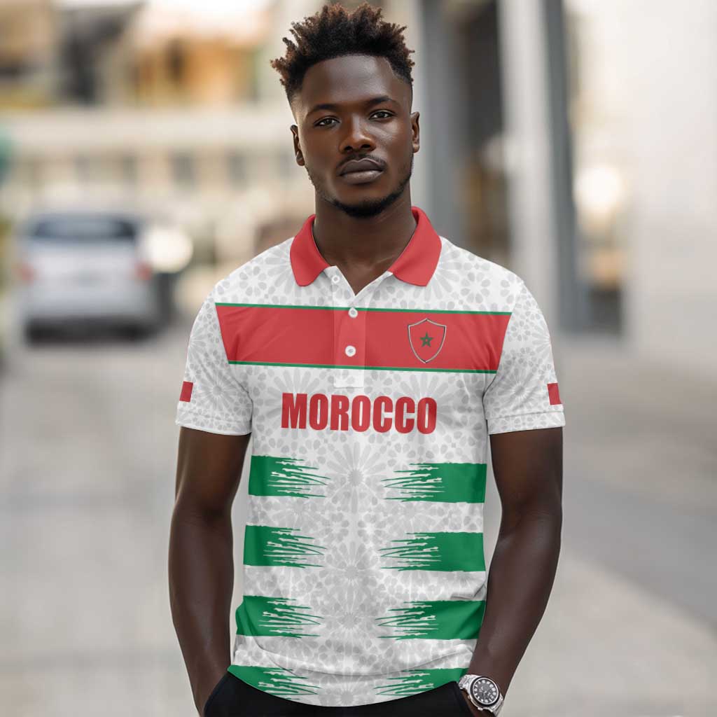 Custom Morocco Football Polo Shirt Road To Football Glory - African Pride