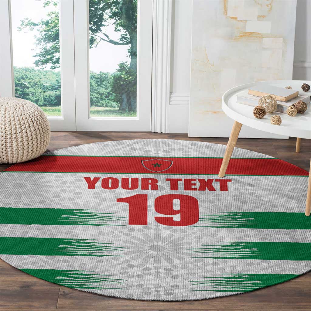 Custom Morocco Football Round Carpet Road To Football Glory - African Pride