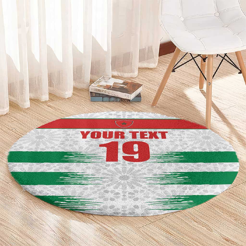 Custom Morocco Football Round Carpet Road To Football Glory - African Pride