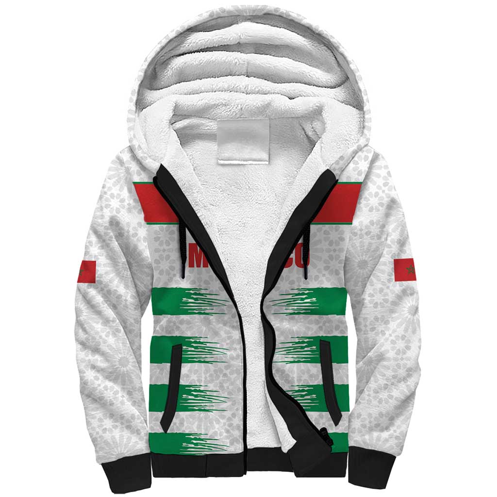 Custom Morocco Football Sherpa Hoodie Road To Football Glory - African Pride