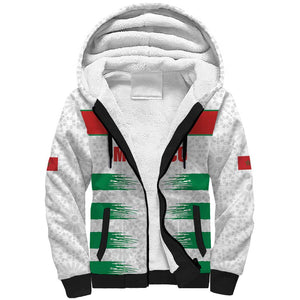 Custom Morocco Football Sherpa Hoodie Road To Football Glory - African Pride