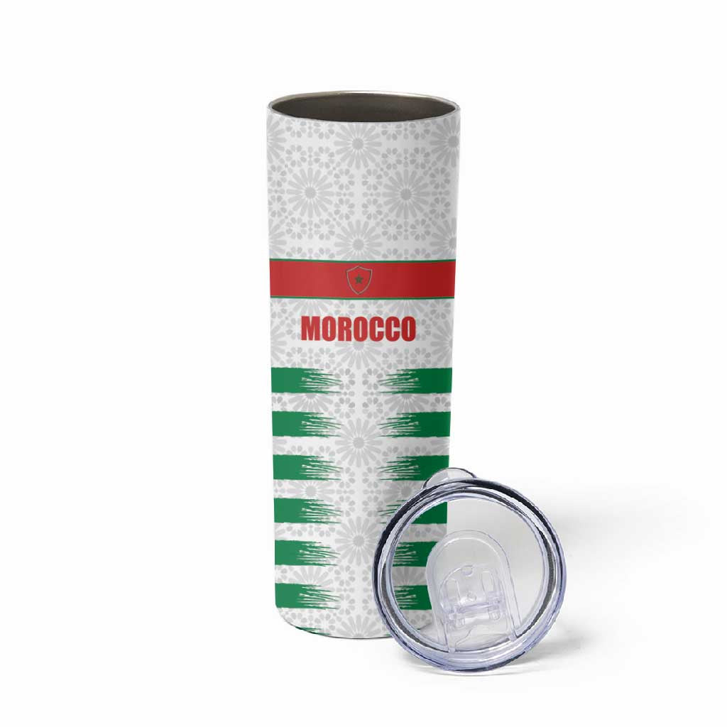 Custom Morocco Football Skinny Tumbler Road To Football Glory - African Pride