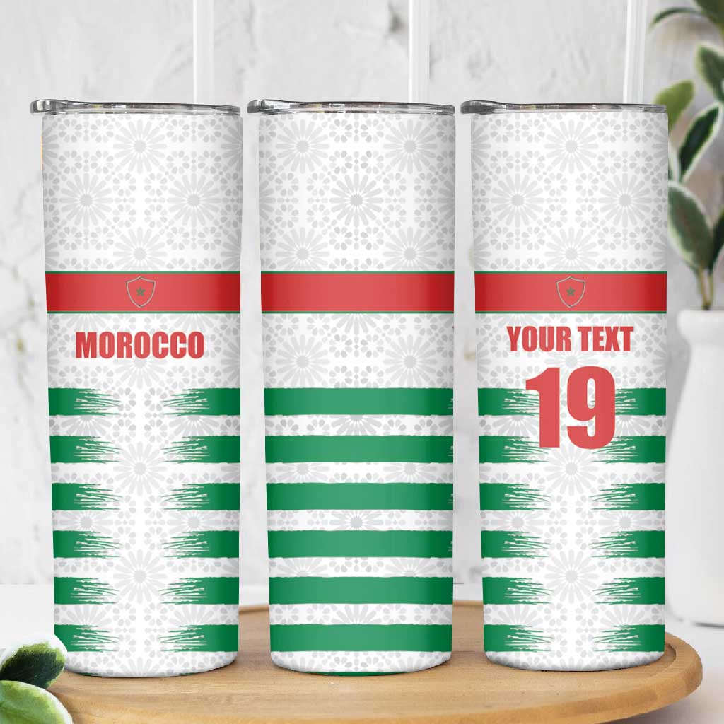 Custom Morocco Football Skinny Tumbler Road To Football Glory - African Pride