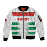 Custom Morocco Football Sleeve Zip Bomber Jacket Road To Football Glory - African Pride
