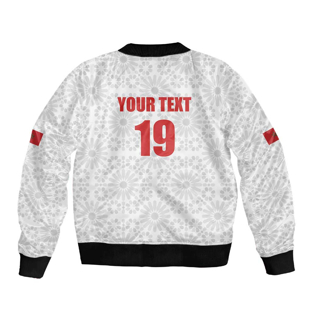 Custom Morocco Football Sleeve Zip Bomber Jacket Road To Football Glory - African Pride