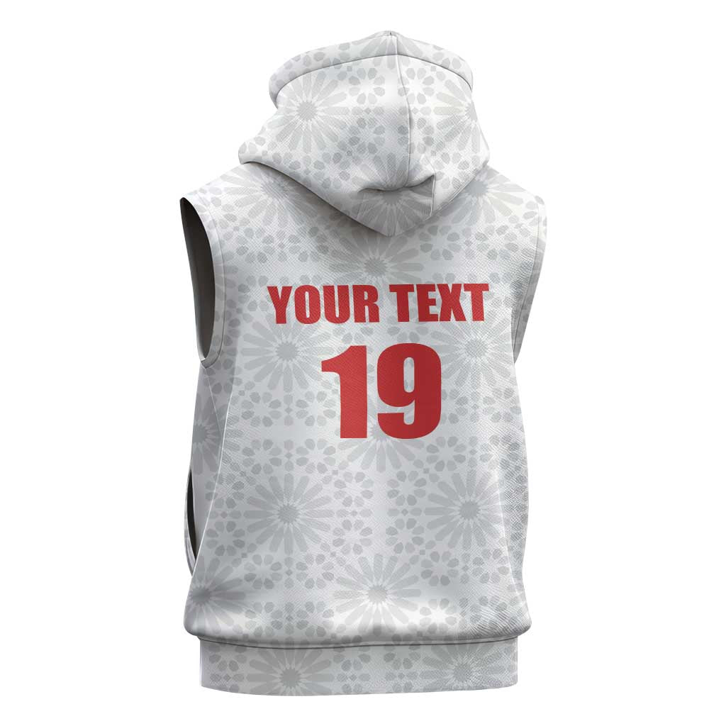 Custom Morocco Football Sleeveless Hoodie Road To Football Glory - African Pride
