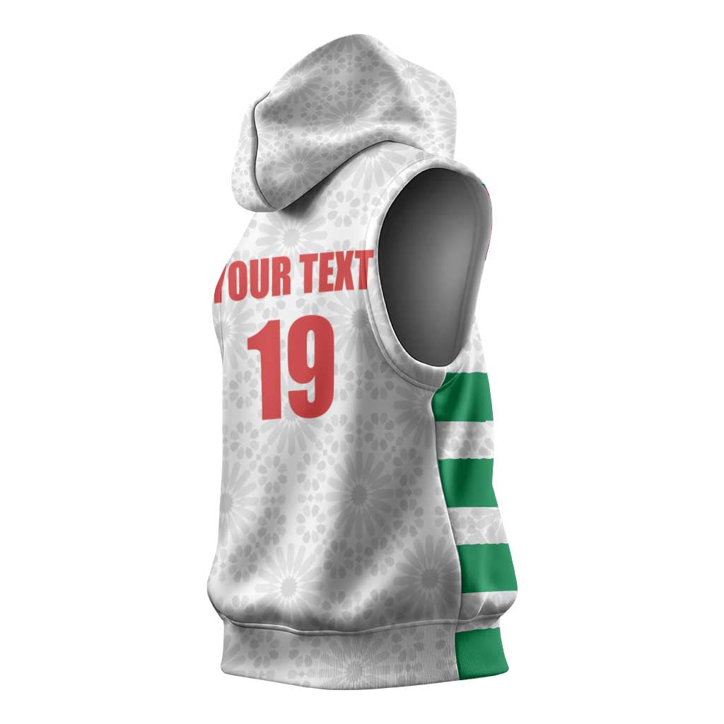 Custom Morocco Football Sleeveless Hoodie Road To Football Glory - African Pride