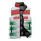 Custom Morocco Football Sleeveless Puffer Jacket Road To Football Glory - African Pride