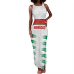 Custom Morocco Football Tank Maxi Dress Road To Football Glory - African Pride