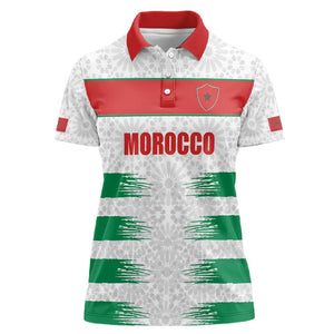 Custom Morocco Football Women Polo Shirt Road To Football Glory - African Pride