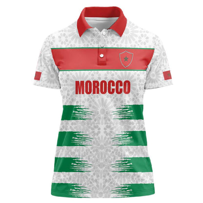 Custom Morocco Football Women Polo Shirt Road To Football Glory - African Pride