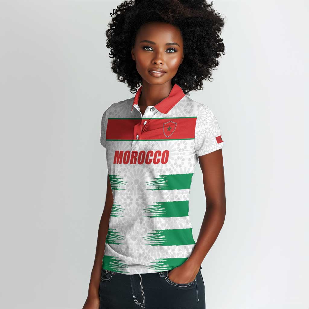 Custom Morocco Football Women Polo Shirt Road To Football Glory - African Pride