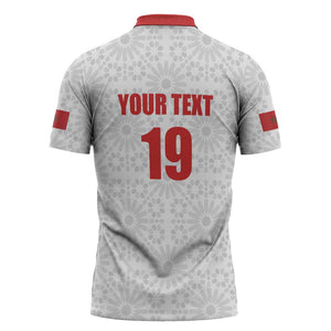 Custom Morocco Football Zipper Polo Shirt Road To Football Glory - African Pride