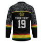 Custom World Football 2026 Ghana Hockey Jersey Black Star Adinkra Heritage Black Version