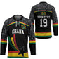 Custom World Football 2026 Ghana Hockey Jersey Black Star Adinkra Heritage Black Version