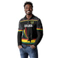 Custom World Football 2026 Ghana Long Sleeve Polo Shirt Black Star Adinkra Heritage Black Version