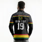 Custom World Football 2026 Ghana Long Sleeve Polo Shirt Black Star Adinkra Heritage Black Version