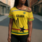Custom World Football 2026 Ghana Cross Shoulder Shirt Black Star Adinkra Heritage Yellow Version