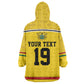 Custom World Football 2026 Ghana Kid Wearable Blanket Hoodie Black Star Adinkra Heritage Yellow Version