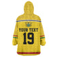 Custom World Football 2026 Ghana Wearable Blanket Hoodie Black Star Adinkra Heritage Yellow Version