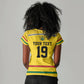 Custom World Football 2026 Ghana Women V-Neck T-Shirt Black Star Adinkra Heritage Yellow Version
