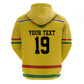 Custom World Football 2026 Ghana Zip Hoodie Black Star Adinkra Heritage Yellow Version