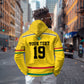 Custom World Football 2026 Ghana Zip Hoodie Black Star Adinkra Heritage Yellow Version