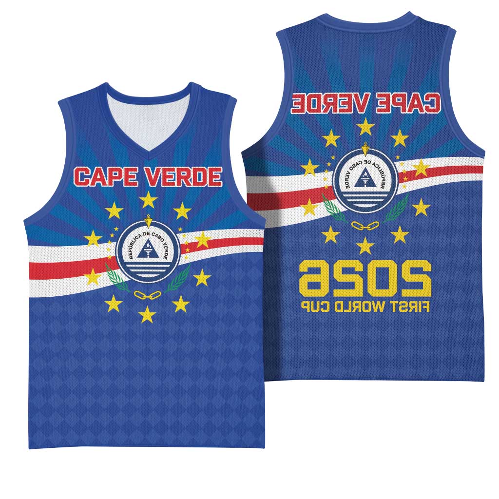 Cape Verde Football 2026 Basketball Jersey Historic First World Cup Appearance - African Pride