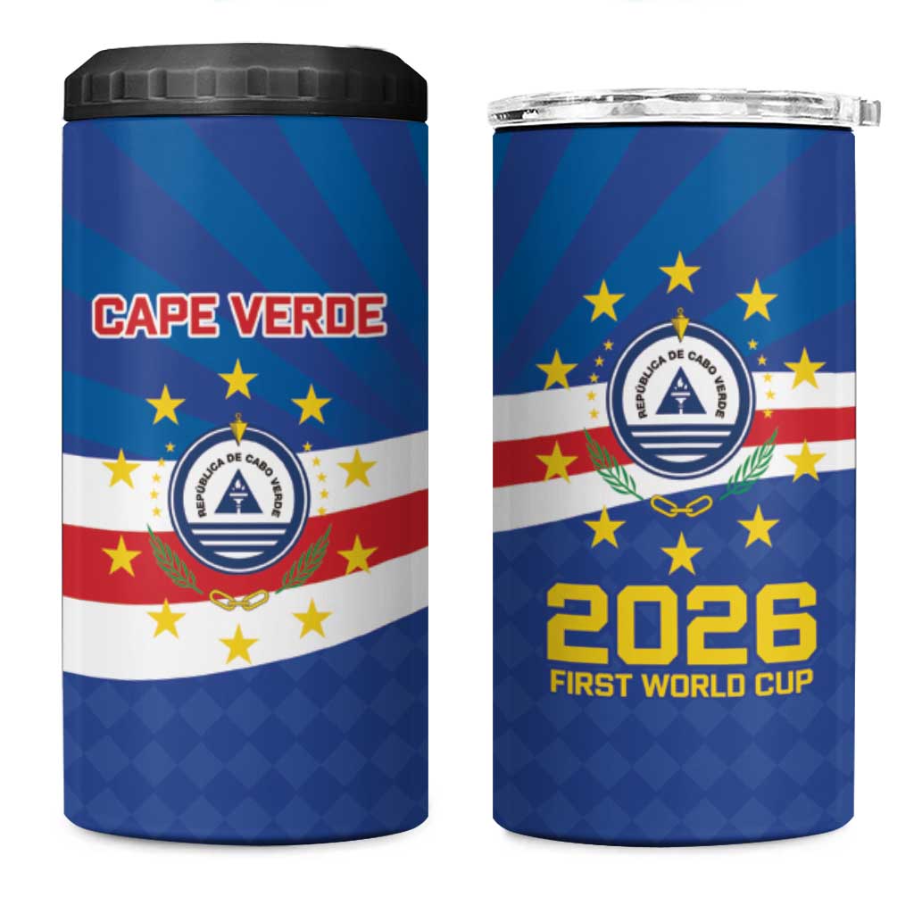 Cape Verde Football 2026 4 in 1 Can Cooler Tumbler Historic First World Cup Appearance - African Pride
