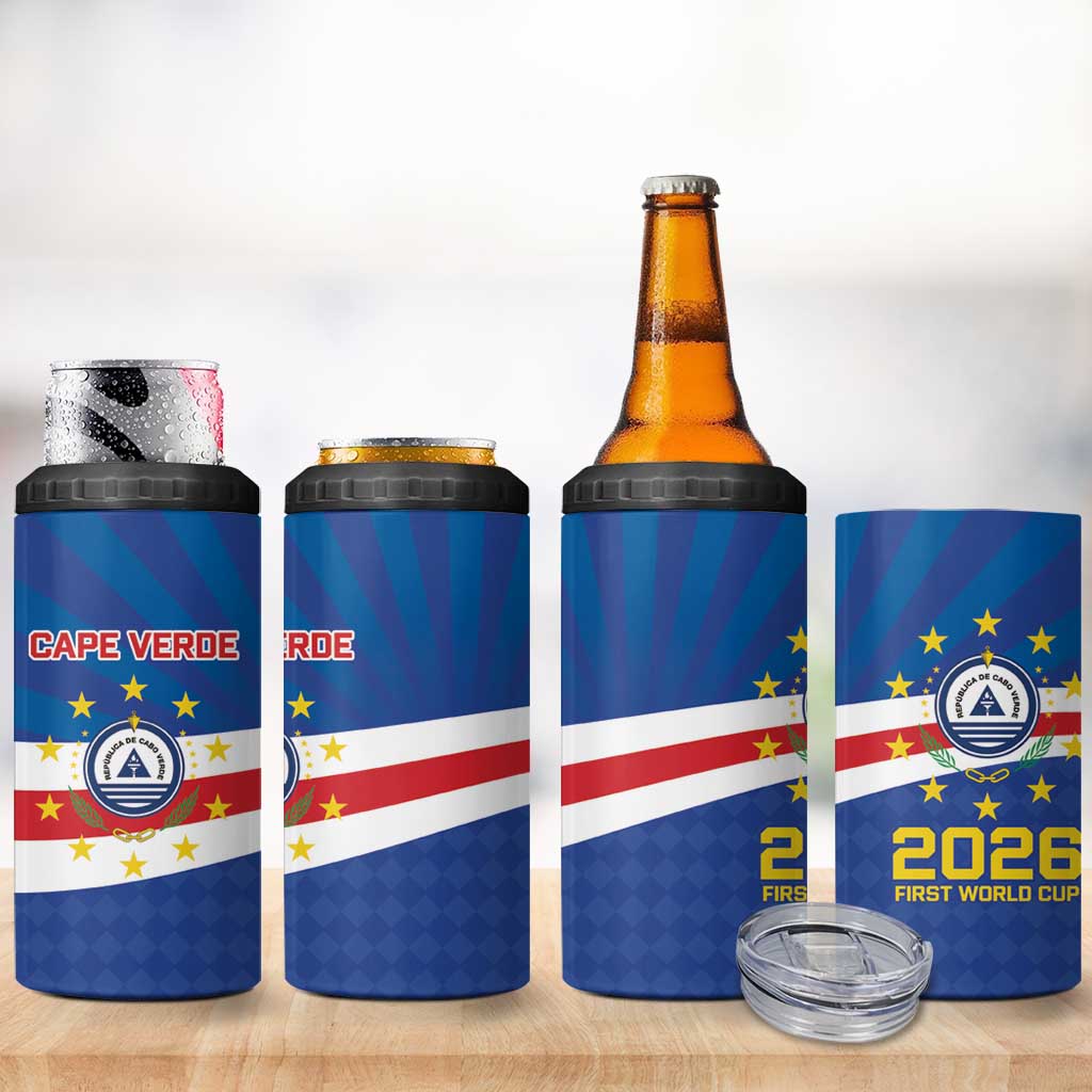 Cape Verde Football 2026 4 in 1 Can Cooler Tumbler Historic First World Cup Appearance - African Pride